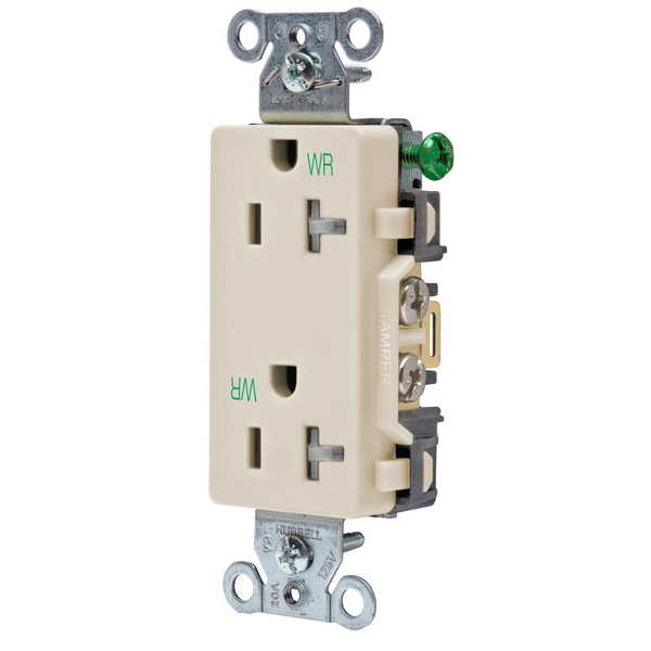 Hubbell Wiring Device-Kellems Commercial Specification Grade Style Line Decorator Duplex Receptacles DR20LAWRTR